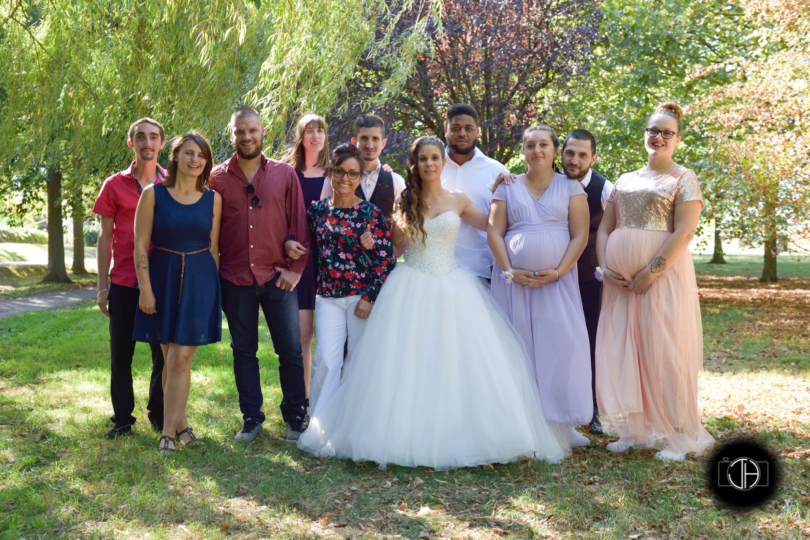 Photo groupe mariage parc Odyssud Blagnac