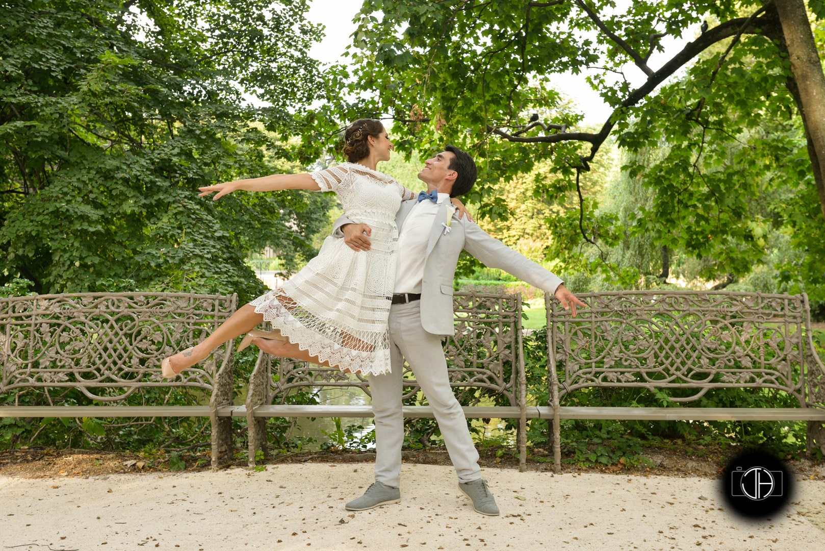 Couple danseurs, photo mariage, Jardin Royal, Toulouse